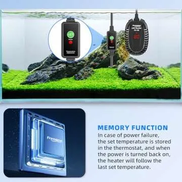 FREESEA Aquarium Fish Tank Heater: 50W Small Submersible Turtle Heater with Adjustable Temperature External Controller for Betta | Saltwater | Freshwater | 1-10 Gallon