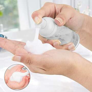 2oz Foam Pump Bottle (3PCS) Empty Travel Foaming Dispenser for Hand Soap, Lash Cleanser, Shampoo (60ml, Clear