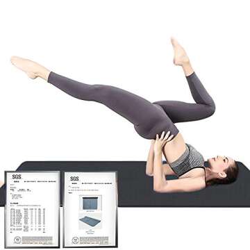Hatha Yoga Extra Thick TPE Yoga Mat - 72"x 32" Thickness 1/2 Inch -Eco Friendly SGS Certified - With...