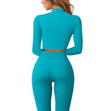 QINSEN Yoga Leggings for Women Tummy Control GMY Fitness Training Crop Tops 2 Piece Workout Exercise...