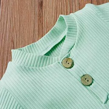 Ledy Champswiin Ribbed Baby Clothes Set for Summer