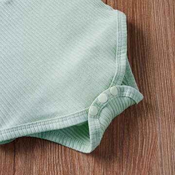Ledy Champswiin Ribbed Baby Clothes Set for Summer
