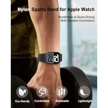 HEARTBOOM Soft Nylon Sport Band Compatible with Apple Watch 49mm 46mm 45mm 44mm 42mm 41mm 40mm 38mm