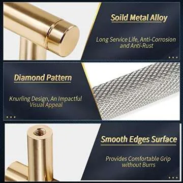 Zernmiarder Knurled Cabinet Pulls - Affordable Luxury 12 Pack
