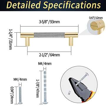 Zernmiarder Knurled Cabinet Pulls - Affordable Luxury 12 Pack