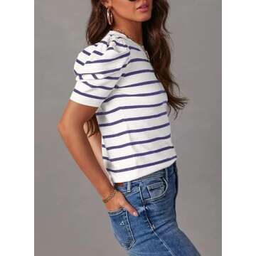 Stylish Dokotoo Blue Striped Top for Women - Comfort & Fashion