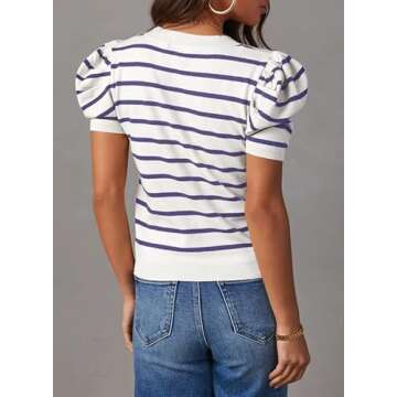 Stylish Dokotoo Blue Striped Top for Women - Comfort & Fashion