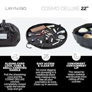 Lay-n-Go Cosmo Drawstring Makeup Organizer - Pink 22 Inch