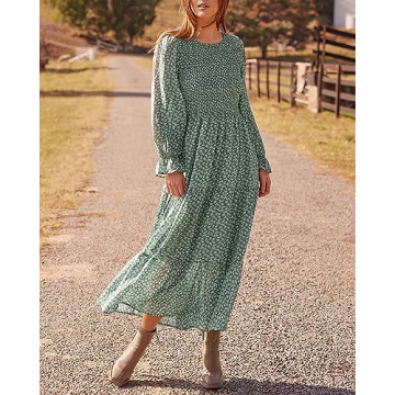 Elegant BTFBM Long Sleeve Floral Maxi Dress for Women