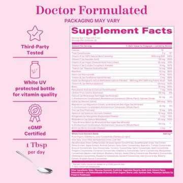 Pink Stork Liquid Prenatal Vitamins for Women - Berry Flavor - Organic Food Blend - for Fertility, Pregnancy, Postpartum- Morning Sickness Support - Breastfeeding and Lactation - 32 Servings