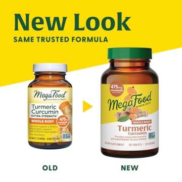 MegaFood Whole Body Turmeric Curcumin Supplement - Turmeric Supplement With Black Pepper & Vitamin C...