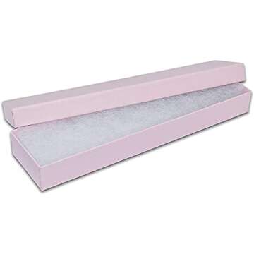 Regal Jewelry Displays 6 Pack Pink Paper Cardboard Color Cotton Boxes Jewelry Bracelet, Watches, Nec...