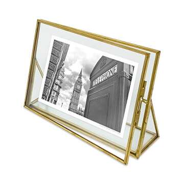 Isaac Jacobs Antique Gold Floating Photo Frame (Horizontal)