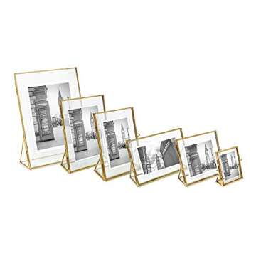 Isaac Jacobs Antique Gold Floating Photo Frame (Horizontal)