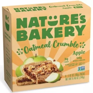 Nature's Bakery Oatmeal Crumble Apple Bars - Healthy Snack 6 Ct