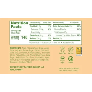 Oatmeal Crumble Apple Bars - 6 Ct Healthy Snack