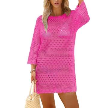 SAMPEEL Women's Luxurious Crochet Swimsuit Cover-Up for Beach Days