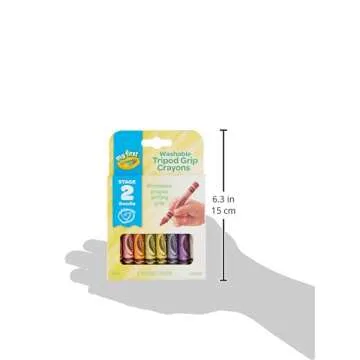 Crayola My First Washable Toddler Crayons, Tripod Grip, Gift, 8 Count