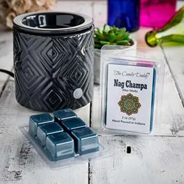 The Candle Daddy Nag Champa Incense Scented Melt- Maximum Scent Wax Cubes/Melts- 1 Pack -2 Ounces- 6 Cubes