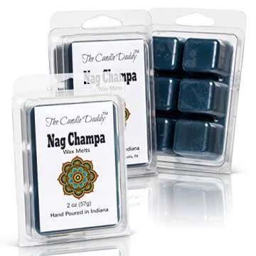 The Candle Daddy Nag Champa Incense Scented Melt- Maximum Scent Wax Cubes/Melts- 1 Pack -2 Ounces- 6 Cubes