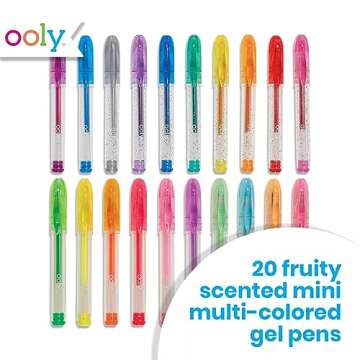 Ooly Scented Mini Doodlers Gel Set of 20 Pens - 20 Mini Glitter, Neon and Pastel Scented Gel Pens fo...