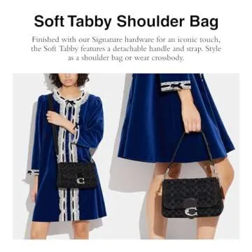 Stylish Coach Soft Tabby Bag in Black Denim for Women