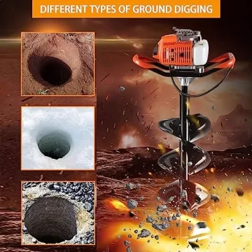 TUOKE 72cc Gas Post Hole Digger with Auger Bits