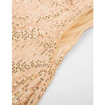 GRACE KARIN Sequin Dress for Women One Shoulder Sparkly Glitter Club Dress Sleeveless Wrap Hem Cocktail Party Bodycon Dresses Champagne M