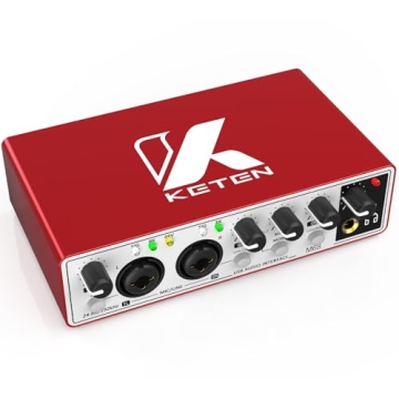 Keten USB Audio Interface for Music Recording - 24bit/192kHz, 48V Phantom Power