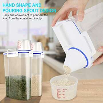 Uppetly Rice Airtight Dry Food Storage Containers, BPA Free Plastic Sealed Holder Bin Dispenser with...