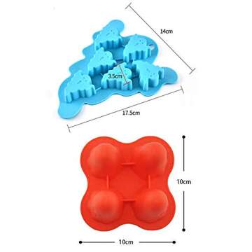 Set of 3 Ghost Ice Cube Trays, Halloween Party Ghost Silicone Molds for Chocolate Fondant Candy Jell...