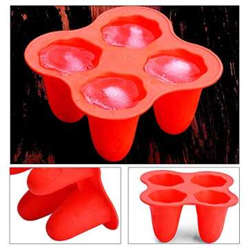 Set of 3 Ghost Ice Cube Trays, Halloween Party Ghost Silicone Molds for Chocolate Fondant Candy Jello Shot, Cake Muffin Baking Pan, Mini Soap Candle Wax Crayon Melt Mould (Random Color)