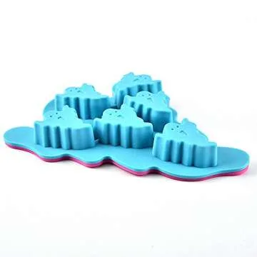 Set of 3 Ghost Ice Cube Trays, Halloween Party Ghost Silicone Molds for Chocolate Fondant Candy Jello Shot, Cake Muffin Baking Pan, Mini Soap Candle Wax Crayon Melt Mould (Random Color)