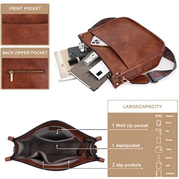 Vegan Leather Hobo Crossbody Bag with Guitar Strap