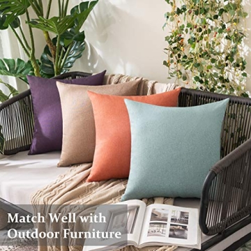 MIULEE Waterproof Pillow Covers for Indoor Outdoor Use