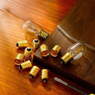 Honoson 15 Pieces E14 to E12 Adapter Converter Lamp Adapter European Base (E14) to Candelabra Screw (e12) Socket Reducer European Base Candelabra Screw Light(Gold)