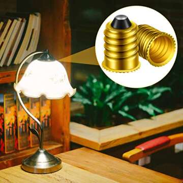 Honoson 15 Pieces E14 to E12 Adapter Converter Lamp Adapter European Base (E14) to Candelabra Screw (e12) Socket Reducer European Base Candelabra Screw Light(Gold)