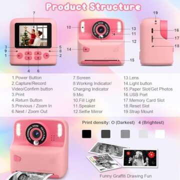 Instant Print Camera for Kids - Perfect Gift for Ages 3-12!
