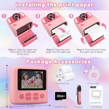 Instant Print Camera for Kids - Perfect Gift for Ages 3-12!