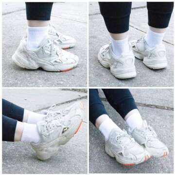 NevEND 6 Pairs Women's & Men's Mini Crew/Ankle Cotton Athletic Socks with Thick Cushioned M White