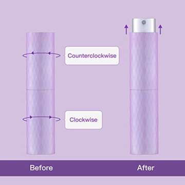 Tekson 8ML Perfume Atomizer Travel (3 PCS), Refillable Cologne Containers, Dispenser Spray Empty Bottle for Mini Sprayer Size