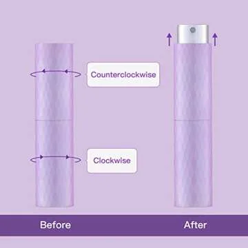 Tekson 8ML Perfume Atomizer Travel (3 PCS), Refillable Cologne Containers, Dispenser Spray Empty Bottle for Mini Sprayer Size