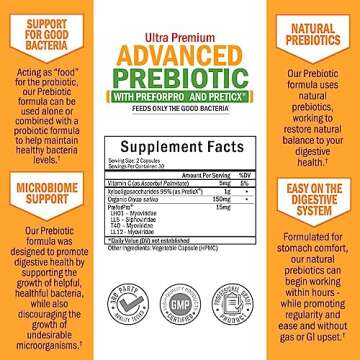 Prebiotics for Advanced Gut Health - Immune System Support & Dietary Fiber - Fuels Good Bacteria Gro...