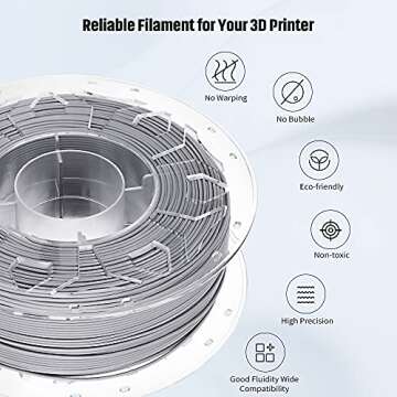 High-Quality Creality 3D Printer PLA Filament - 1.75mm, 1KG, Gray