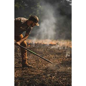 Hooyman Metal Bow Rake with Heavy Duty Steel Construction, Ergonomic No-Slip H-Grip Handle, and Durable Fiberglass Core for Gardening, Spreading Mulch, Land Management, Yard Work, Farming, and Outdoor