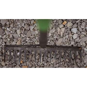 Hooyman Metal Bow Rake with Heavy Duty Steel Construction, Ergonomic No-Slip H-Grip Handle, and Durable Fiberglass Core for Gardening, Spreading Mulch, Land Management, Yard Work, Farming, and Outdoor