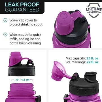 Nomader BPA Free Collapsible Leak Proof Water Bottle