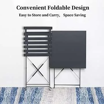 SUMETURE Patio Bistro Set: Modern Folding Furniture Solution