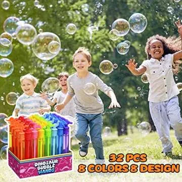 Dinosaur Bubble Wands 32 Pack for Kids' Parties