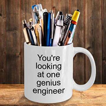 Engineer Mug - You’re Looking At One Genius - Great Gift Idea - Mechanical Electrical Data Computer Aerospace Quality Enginer (11 oz)